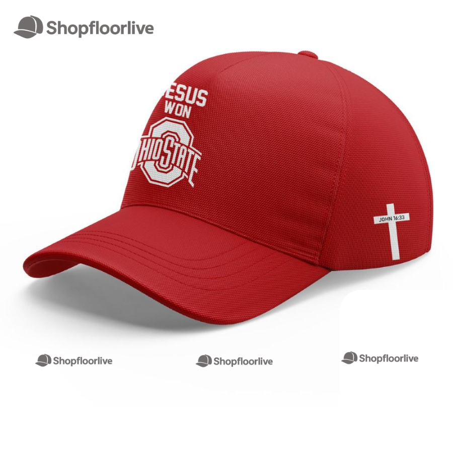 Ohio State Football Jesus Won 3D Print Cap Hats