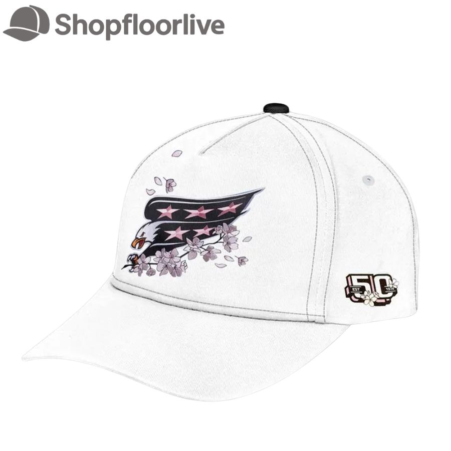 Washington Capitals NHL 2025 Cherry Blossom 50th Anniversary White Cap