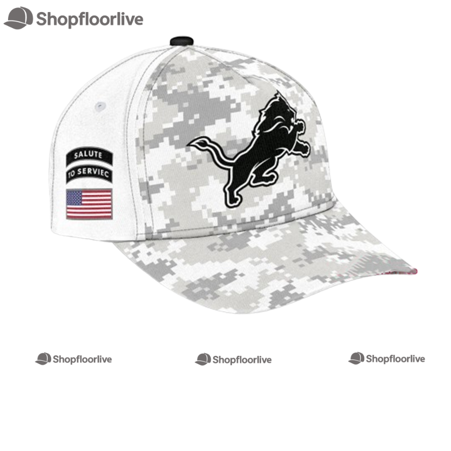 NFL Detroit Lions Arctic Camo 2024 Salute to Service Cap