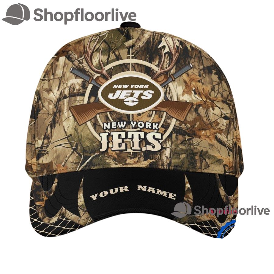 NFL New York Jets Camo Hunting Cap, Football Team Camo Hunting Hats