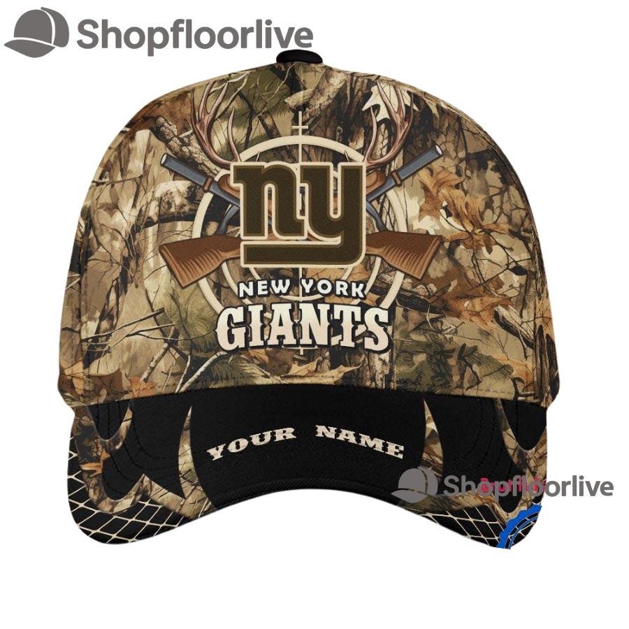 NFL New York Giants Camo Hunting Cap, Football Team Camo Hunting Hats