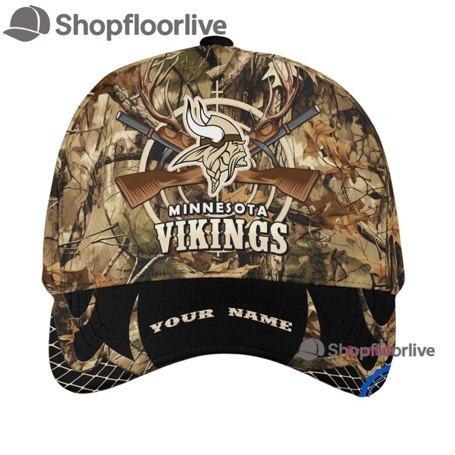 NFL Minnesota Vikings Camo Hunting Cap, Football Team Camo Hunting Hats