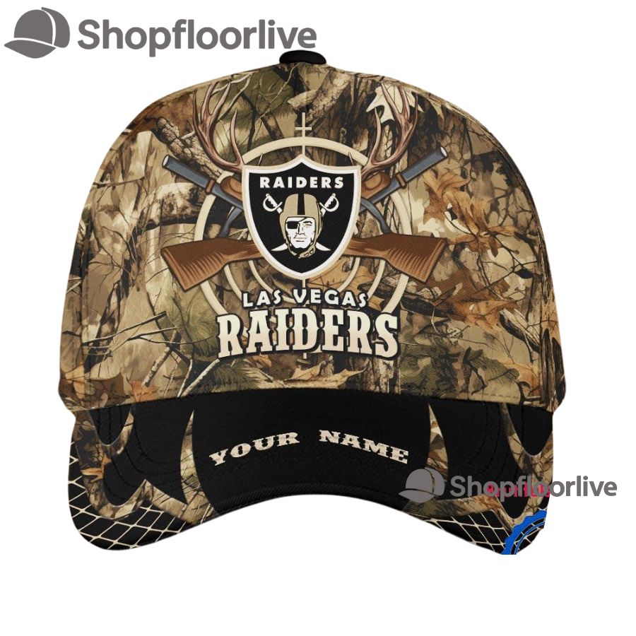 NFL Las Vegas Raiders Camo Hunting Cap, Football Team Camo Hunting Hats