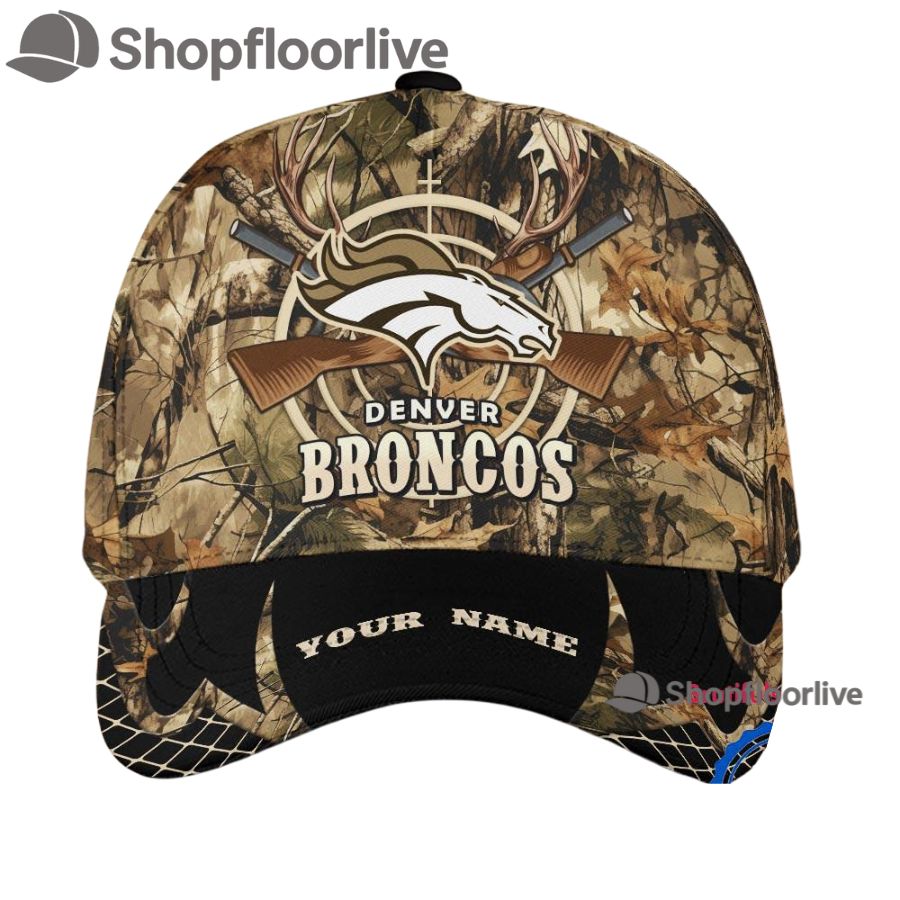 NFL Denver Broncos Camo Hunting Cap, Football Team Camo Hunting Hats