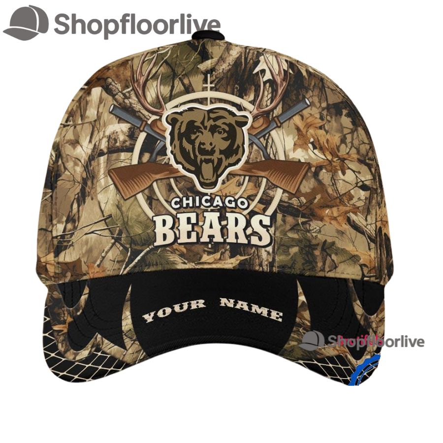 NFL Chicago Bears Camo Hunting Cap, Football Team Camo Hunting Hats