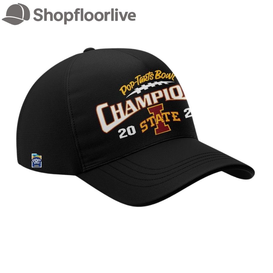 Iowa State Cyclones Football 2024 Pop Tarts Bowl Champions Limited Black Cap Hats