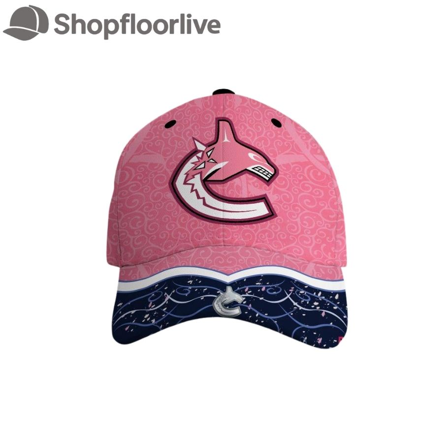 NHL Vancouver Canucks Hockey Fights Against Cancer Design Cap