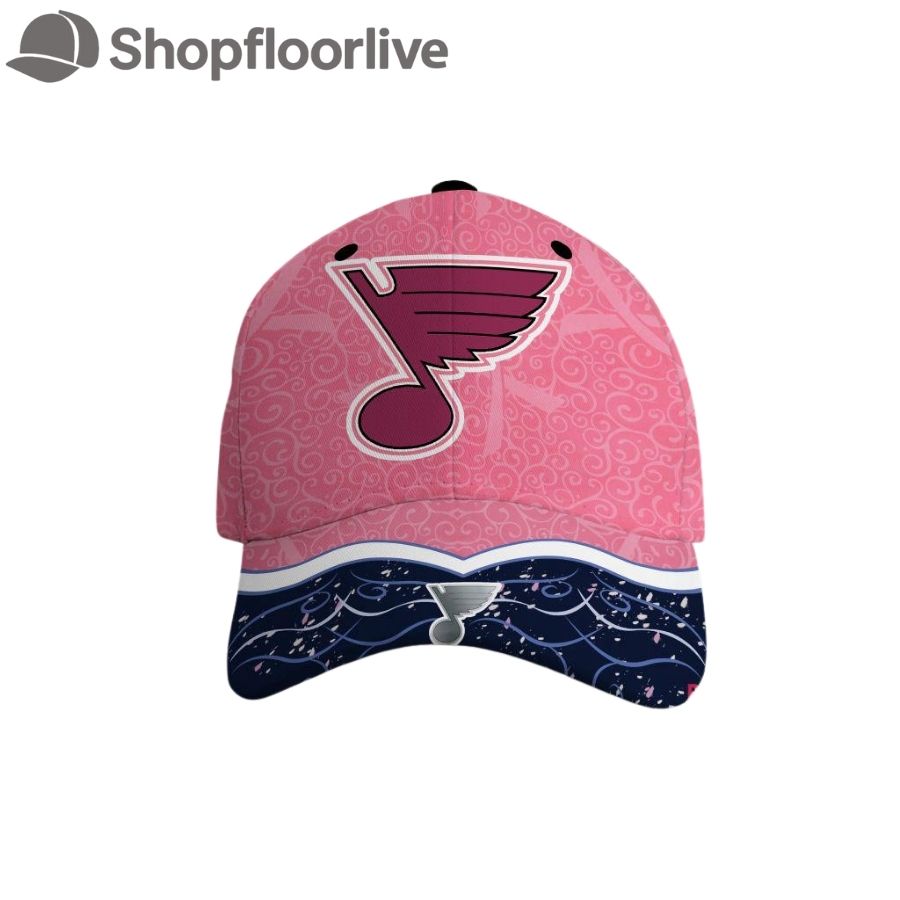 NHL St. Louis Blues Hockey Fights Against Cancer Design Cap