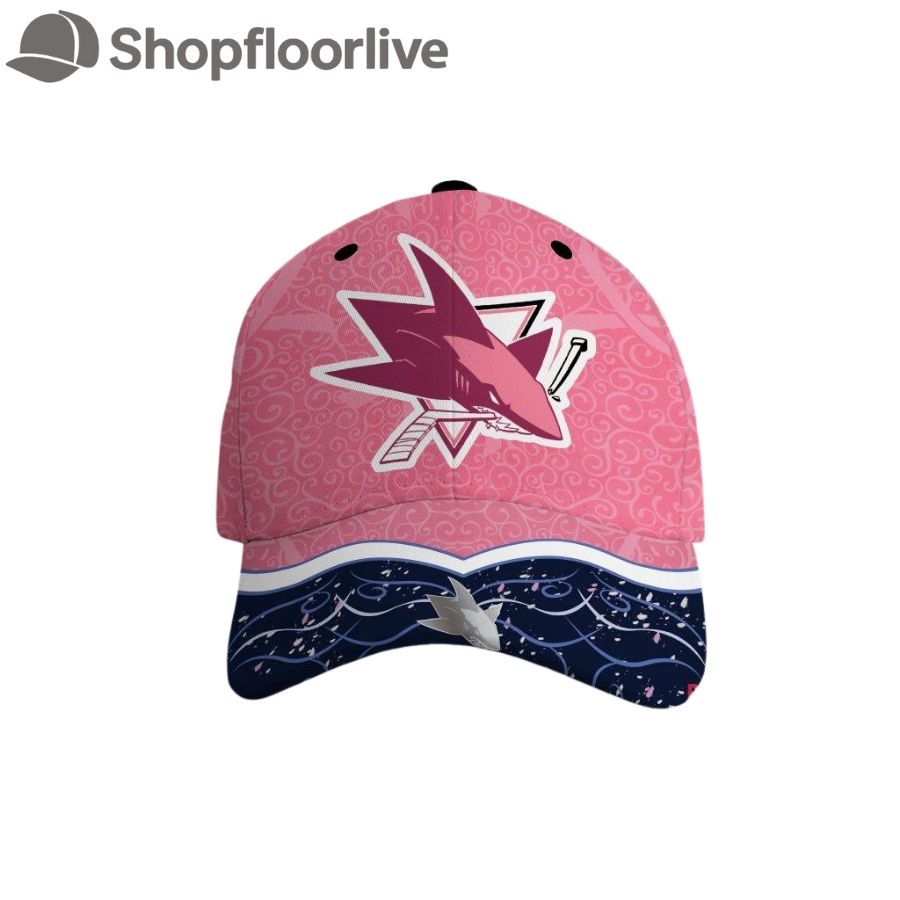 NHL San Jose Sharks Hockey Fights Against Cancer Design Cap
