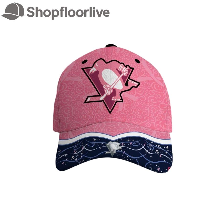 NHL Pittsburgh Penguins Hockey Fights Against Cancer Design Cap