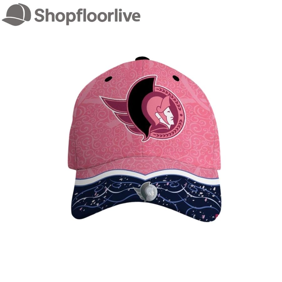 NHL Ottawa Senators Hockey Fights Against Cancer Design Cap