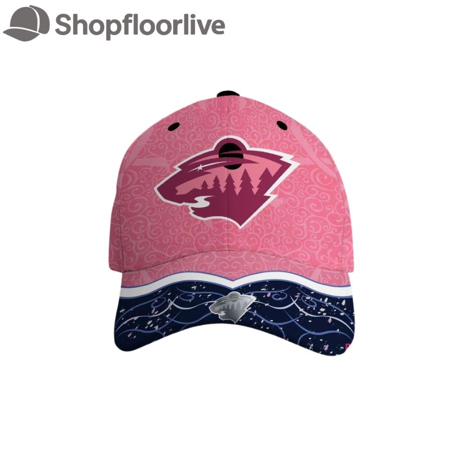 NHL Minnesota Wild Hockey Fights Against Cancer Design Cap