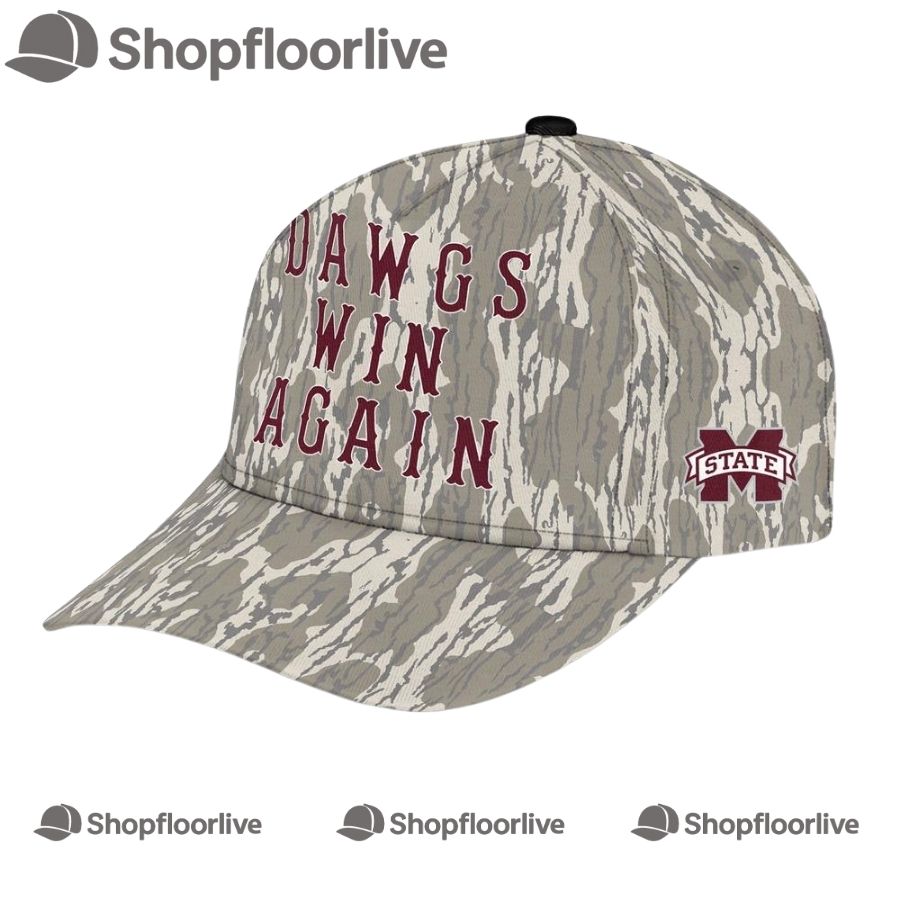 Mississippi State Bulldogs Football Hardy MSU Vintage Dawgs Win Again Camo Cap
