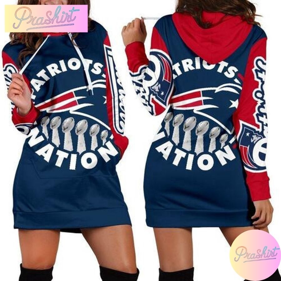 Nfl New England Patriots Patriots Nation Hoodie Dress All Over Print For Women Hoodie