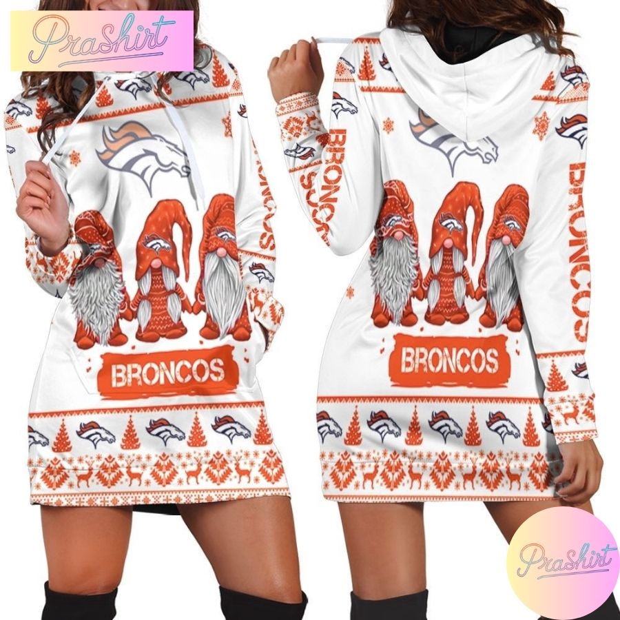 Nfl Denver Broncos Hoodie Dress Gnomes All Over Print Hoodie For Women Sport Fans 