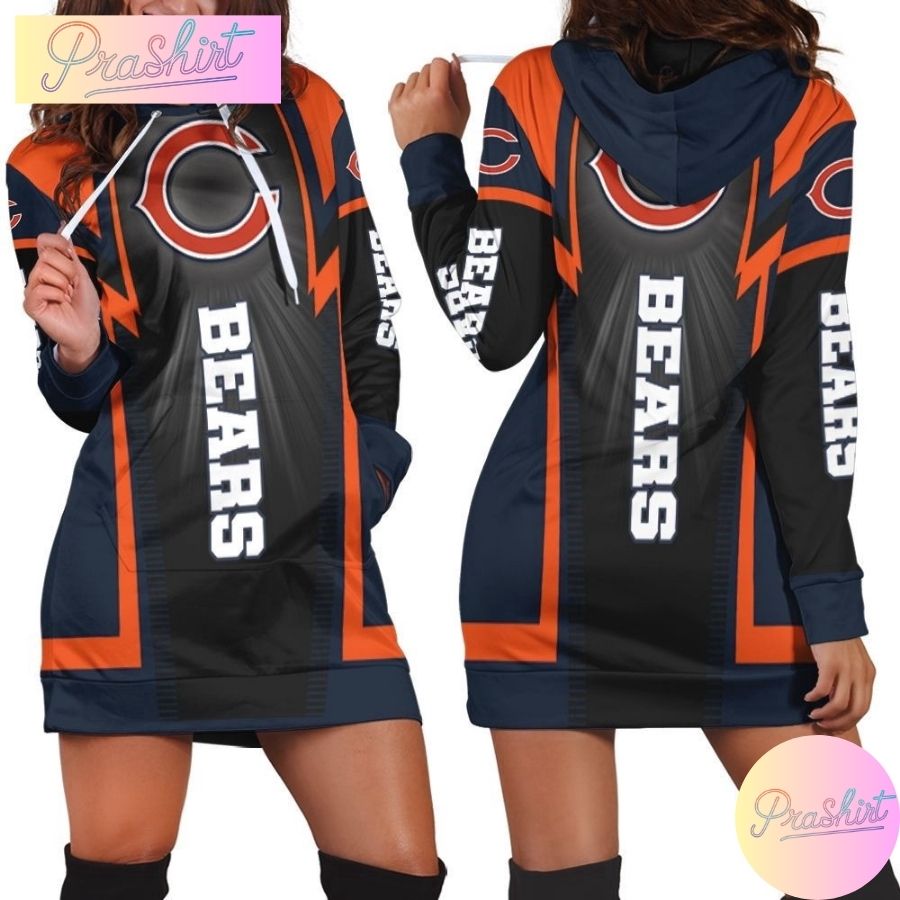 Nfl Chicago Bears Hoodie Dress Print 3D Hoodie For Women Fans