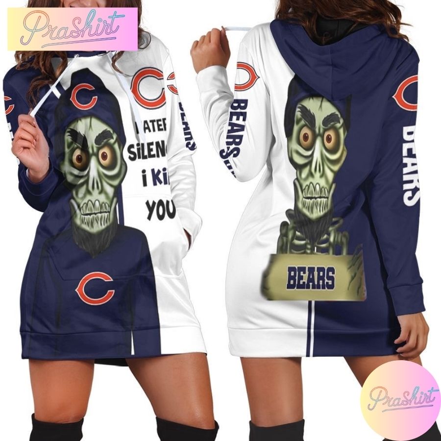 Nfl Chicago Bears Hoodie Dress Haters I Kill You Print 3D Hoodie For Women Fans