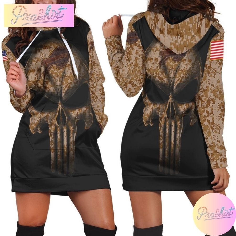 Nfl Buffalo Bills Hoodie Dress American Flag Camouflage Skull