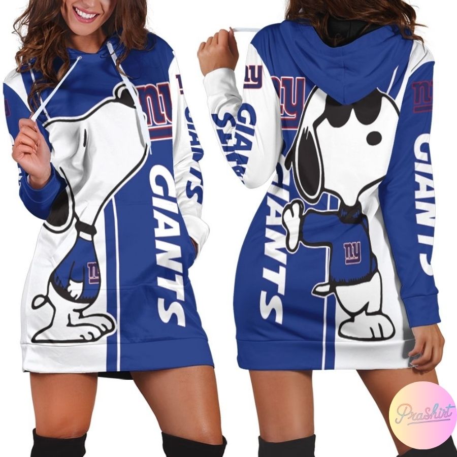 New York Giants Snoopy Lover Hoodie Dress For Women Sport Fans All Over Print For Women Fans