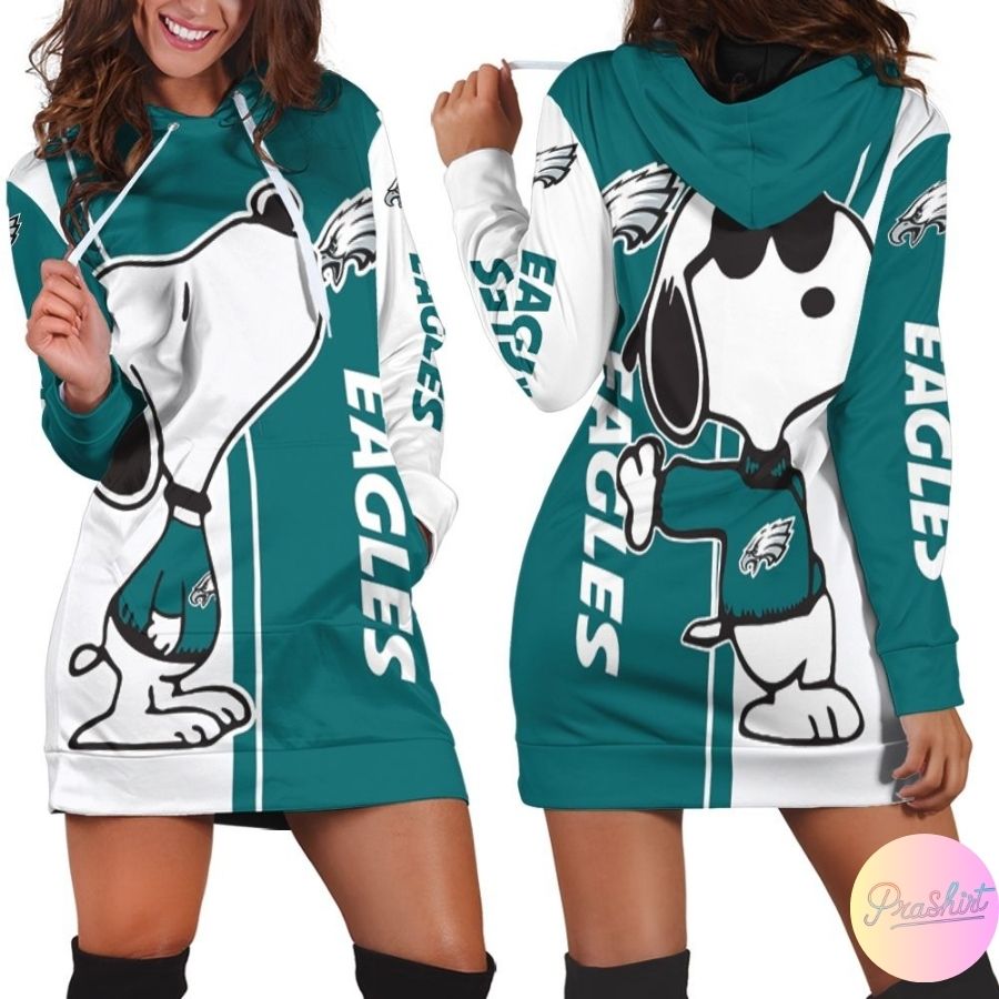 Philadelphia Eagles Snoopy Lover Hoodie Dress For Women Sport Fans All Over Print 3D For Women Fans