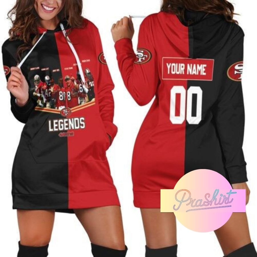 49Ers Legends Signed Personalized Hoodie Dress For Nfl Women Fans