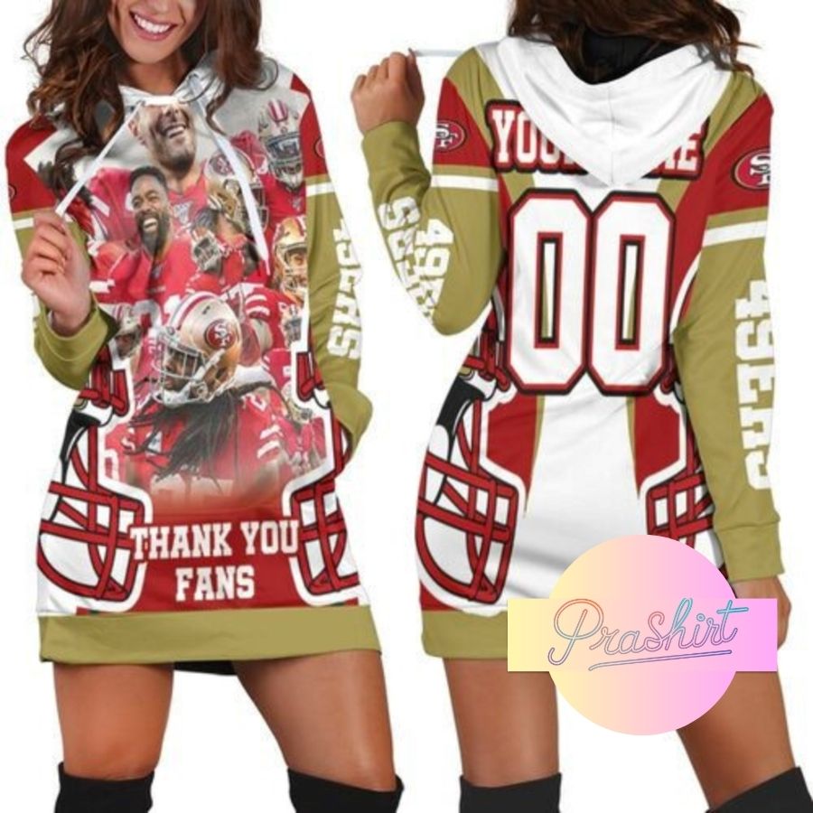 49Ers 2021 Thank You Fans Hoodie Dress For Women Sport Fans Aop Shirt