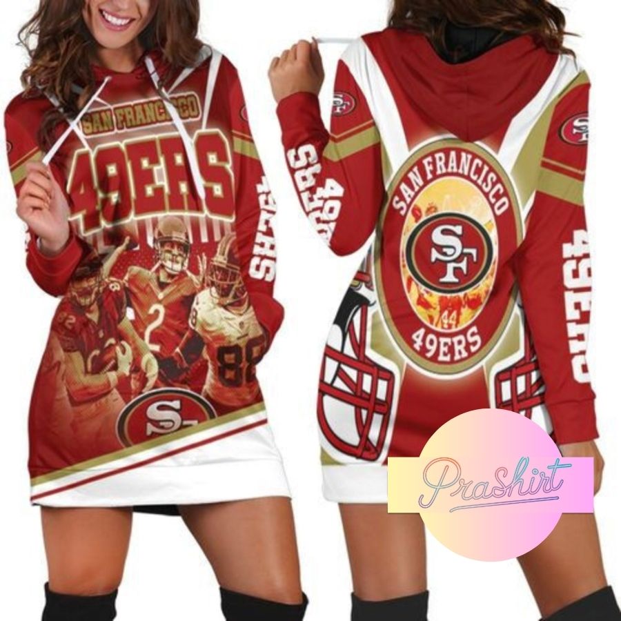 49Ers Helmet Super Bowl 2021 Hoodie Dress For Women Sport Fans Aop Shirt