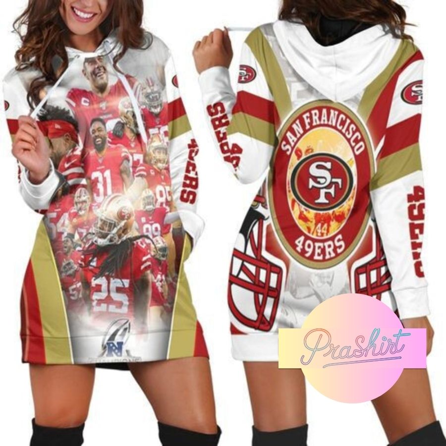 49Ers Super Bowl Champs 2021 Hoodie Dress For Women Sport Fans Aop Shirt