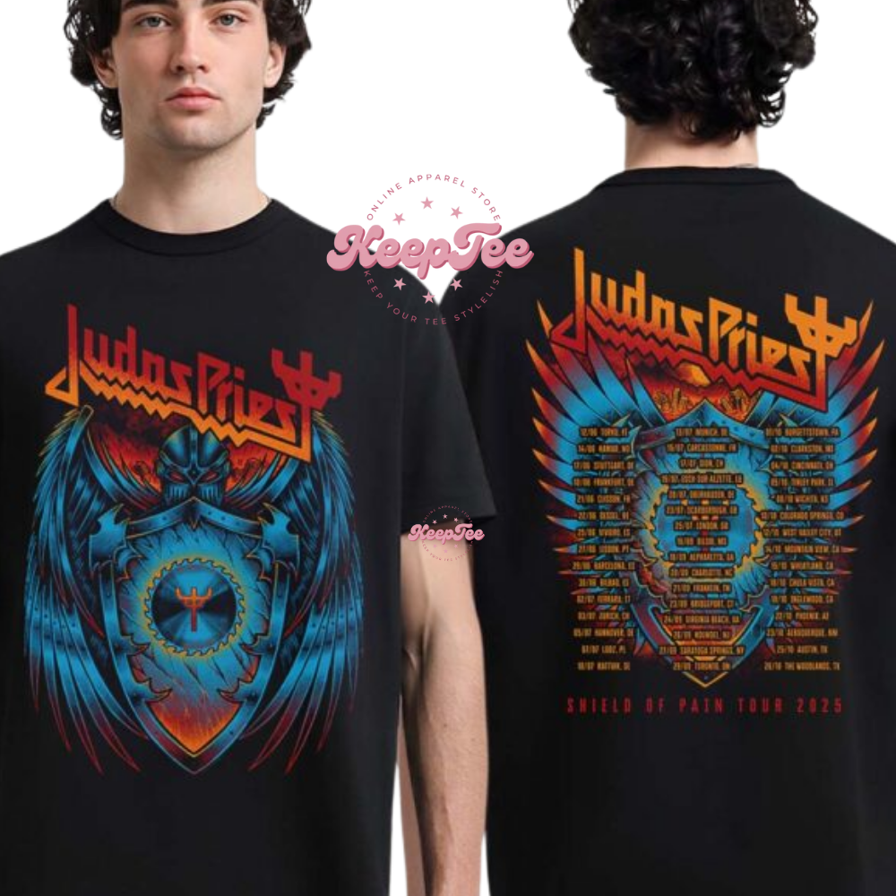 Judas Priest Shield Of Pain Tour 2025 Shirt Shield Wings
