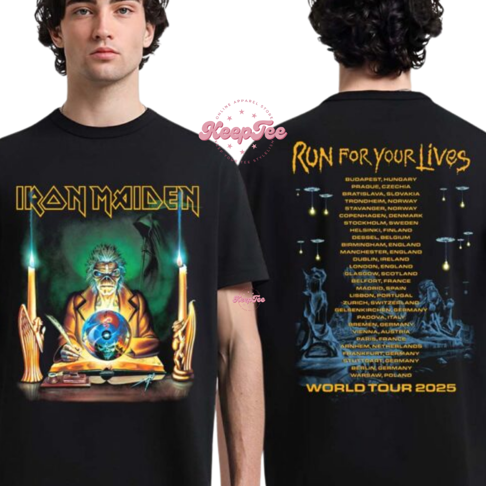 Iron Maiden Run For Your Lives World Tour 2025 Shirt