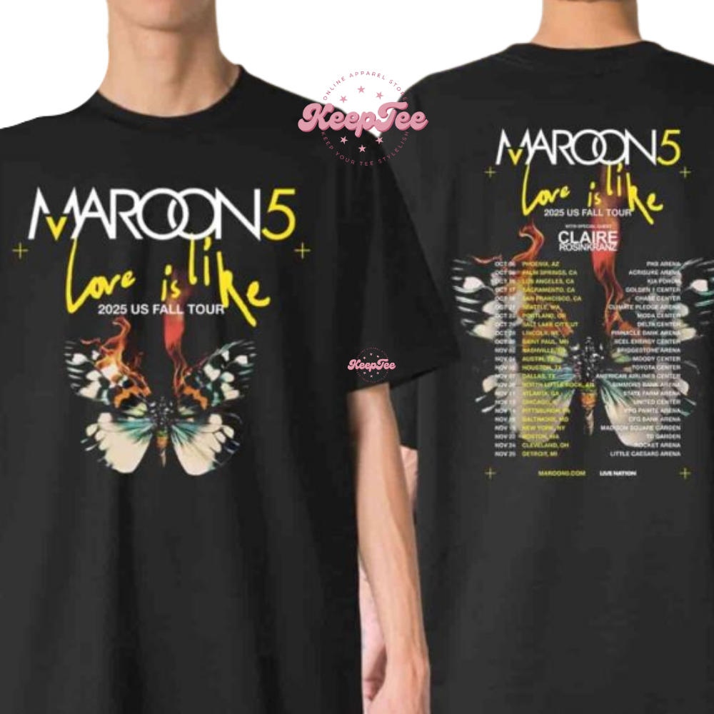 Maroon 5 Love Is Like 2025 Us Fall Tour Shirt