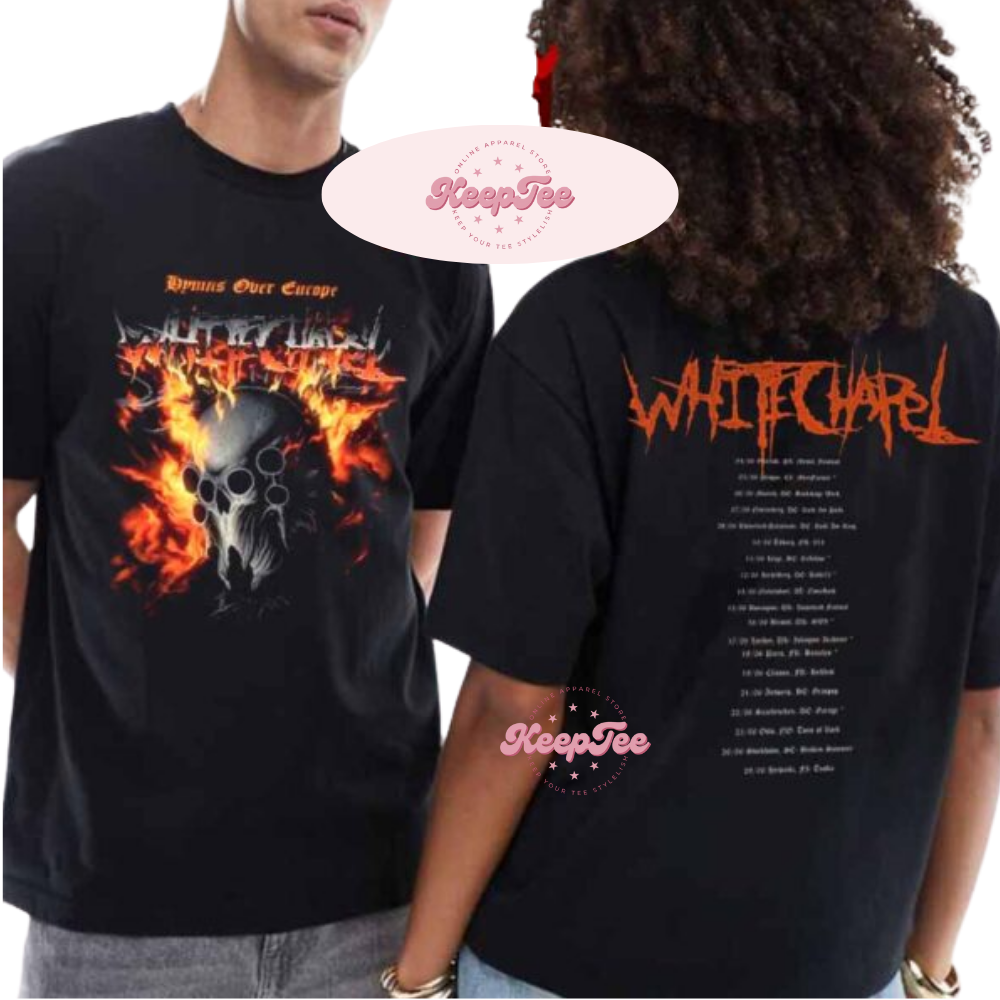 Whitechapel Hymns Over Europe 2025 Tour Shirt
