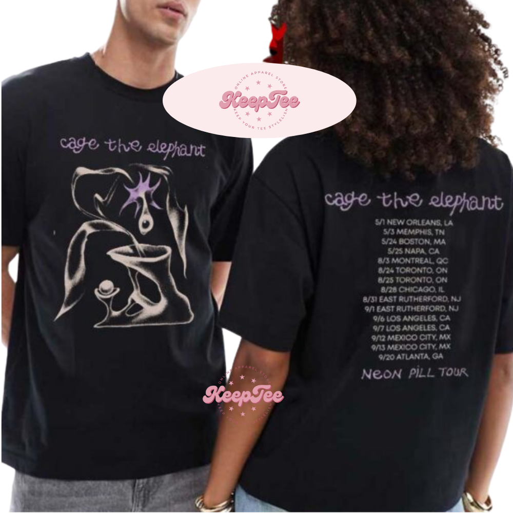 Cage The Elephant Neon Pill 2025 Tour Shirt