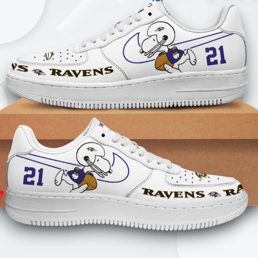 Personalized Snoopy Baltimore Ravens Air Force 1 Low Top Shoes Nfl Style For Men Women