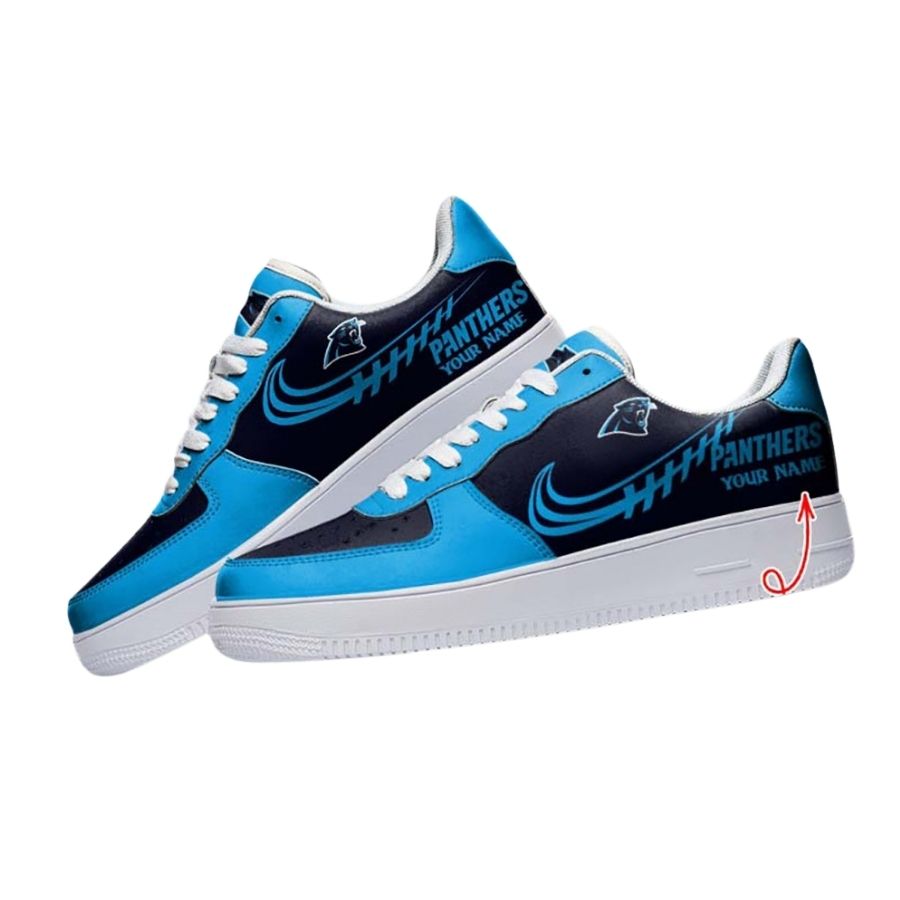 Custom Carolina Panthers Air Force 1 Sneakers Personalized Design Shoes For Men Women