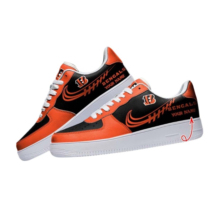 Custom Cincinnati Bengals Air Force 1 Sneakers Personalized Team Design For Men Women