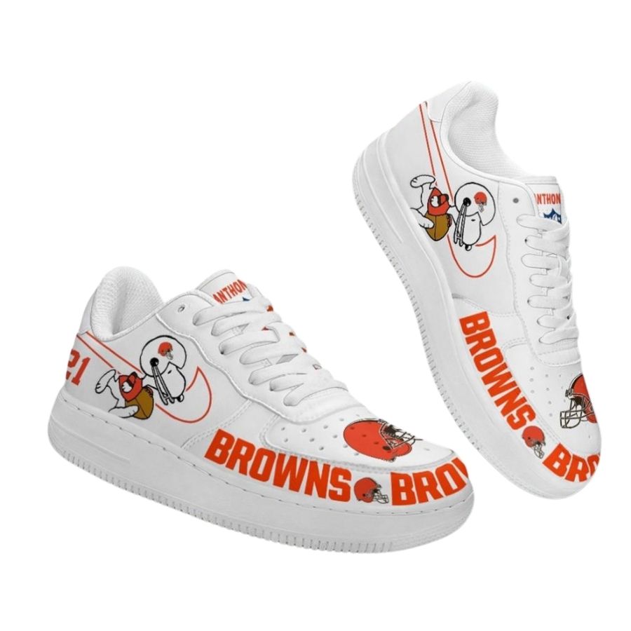 Personalized Cleveland Browns Snoopy Air Force 1 Low Top Shoes Custom Nfl Design For Men Women