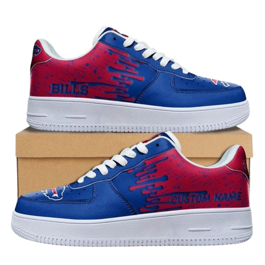 Buffalo Bills Dripping Color Custom Name Air Force 1 Shoes For Men Women