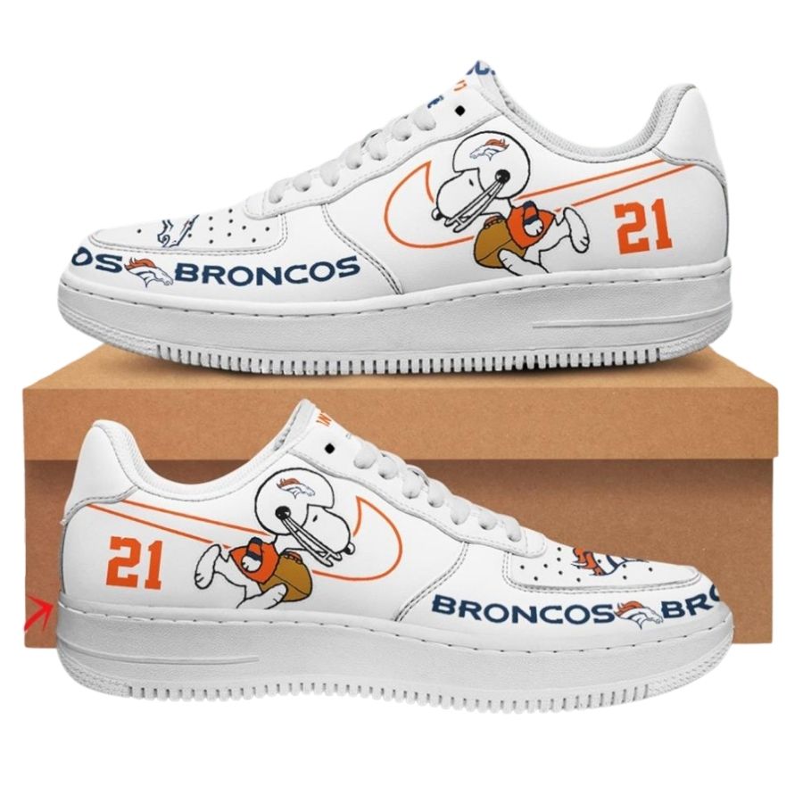 Personalized Denver Broncos Snoopy Air Force 1 Low Top Sneakers Nfl Edition For Men Women