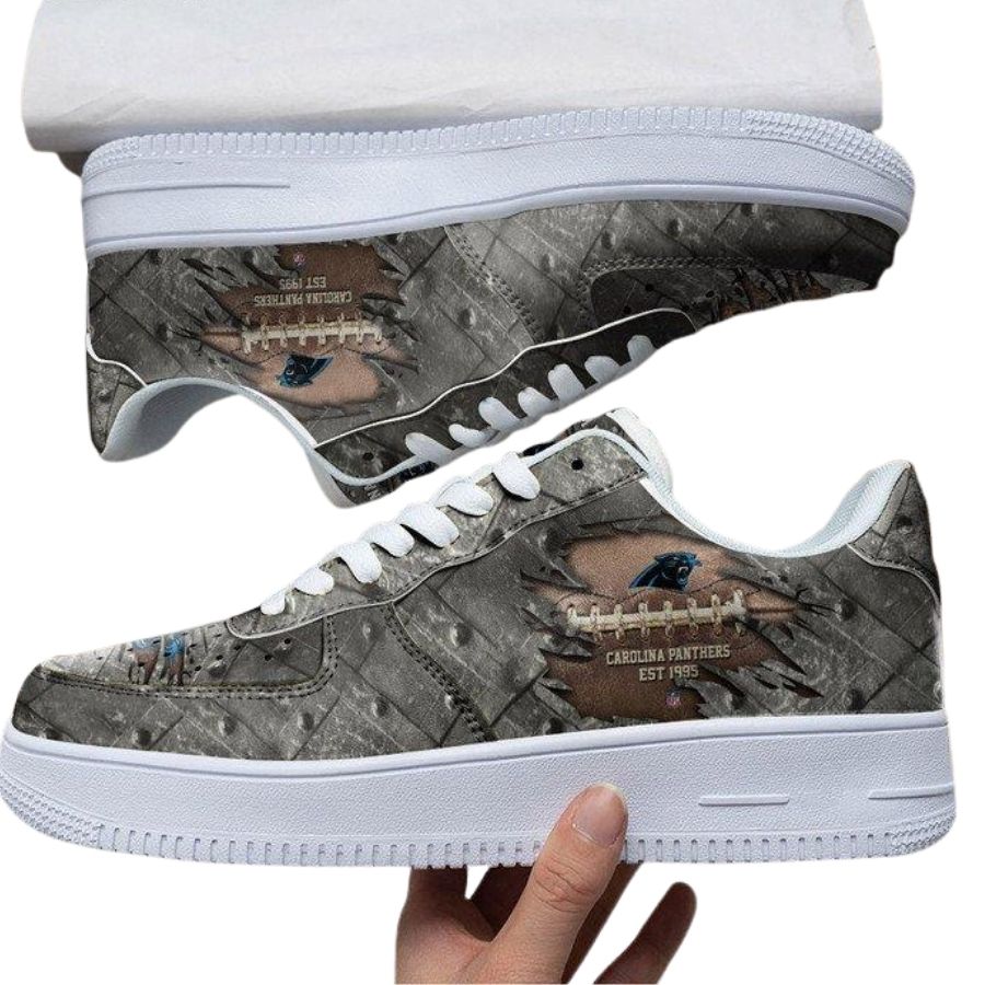 Carolina Panthers Cracked Metal Personalized Air Force 1 Shoes Sneaker For Men Women