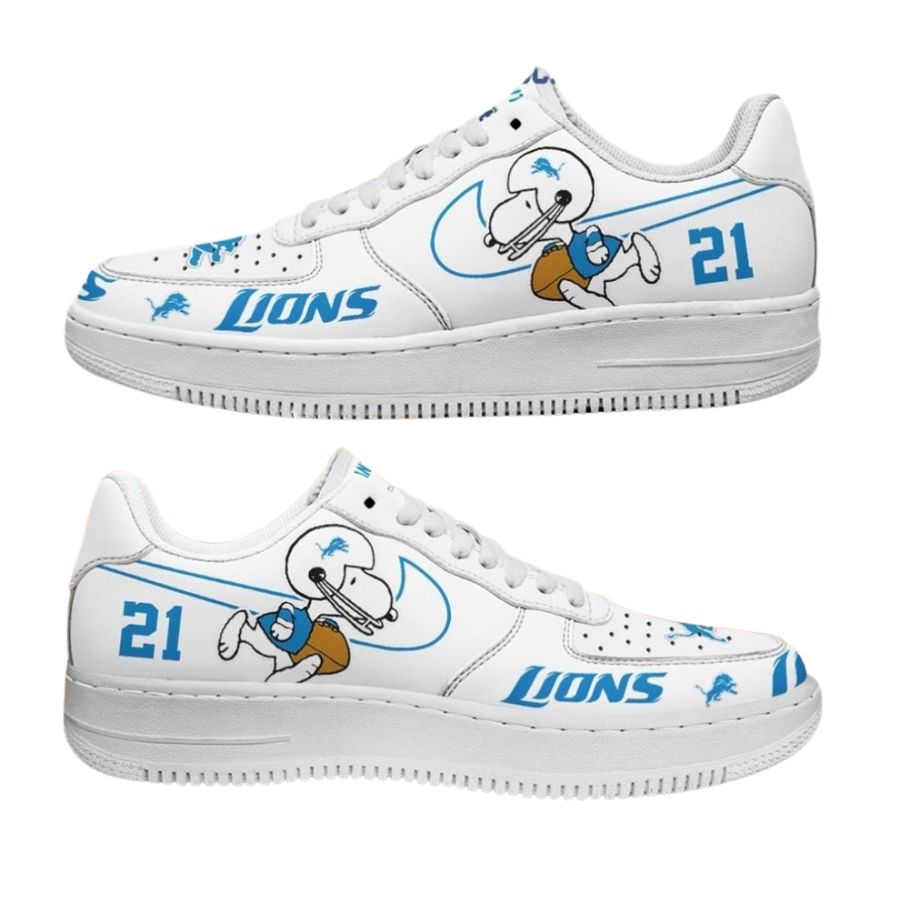 Personalized Detroit Lions Snoopy Air Force 1 Low Top Shoes Nfl Design For Men Women