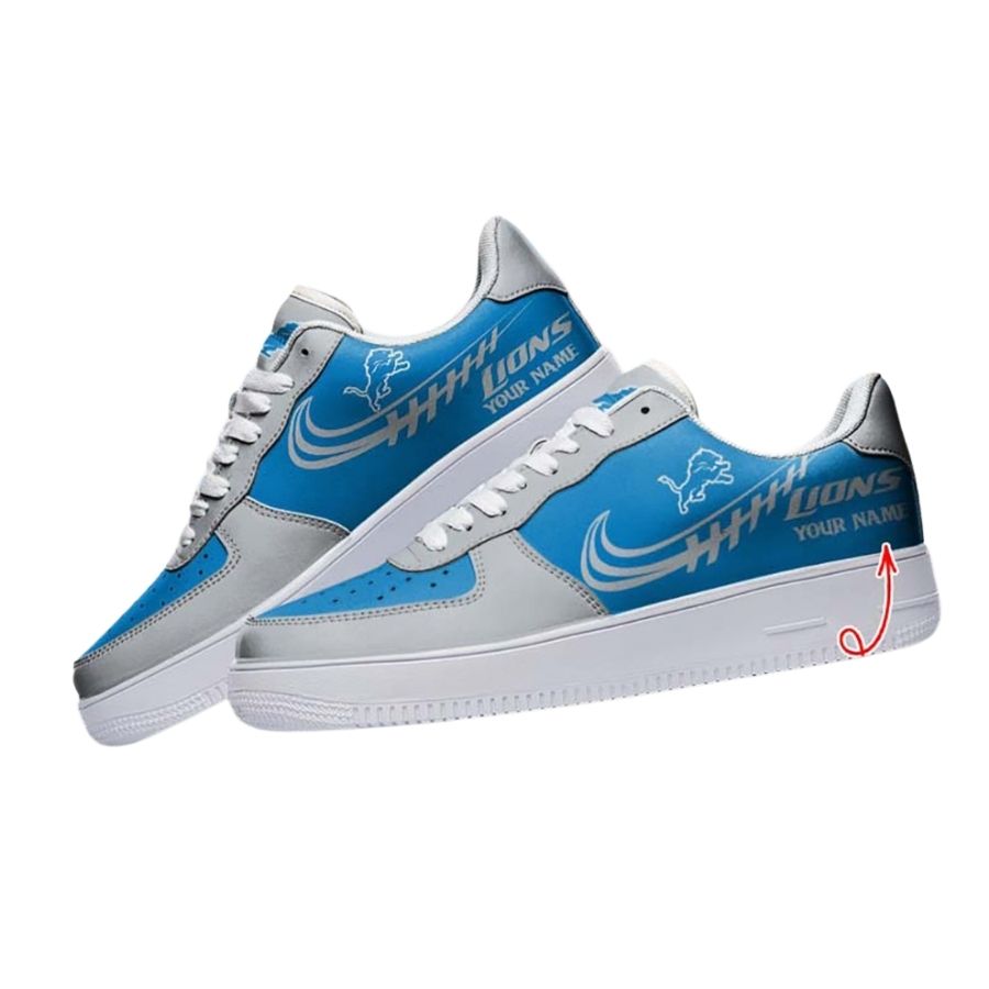 Custom Detroit Lions Air Force 1 Sneaker Personalized Nfl Team Design For Men Women