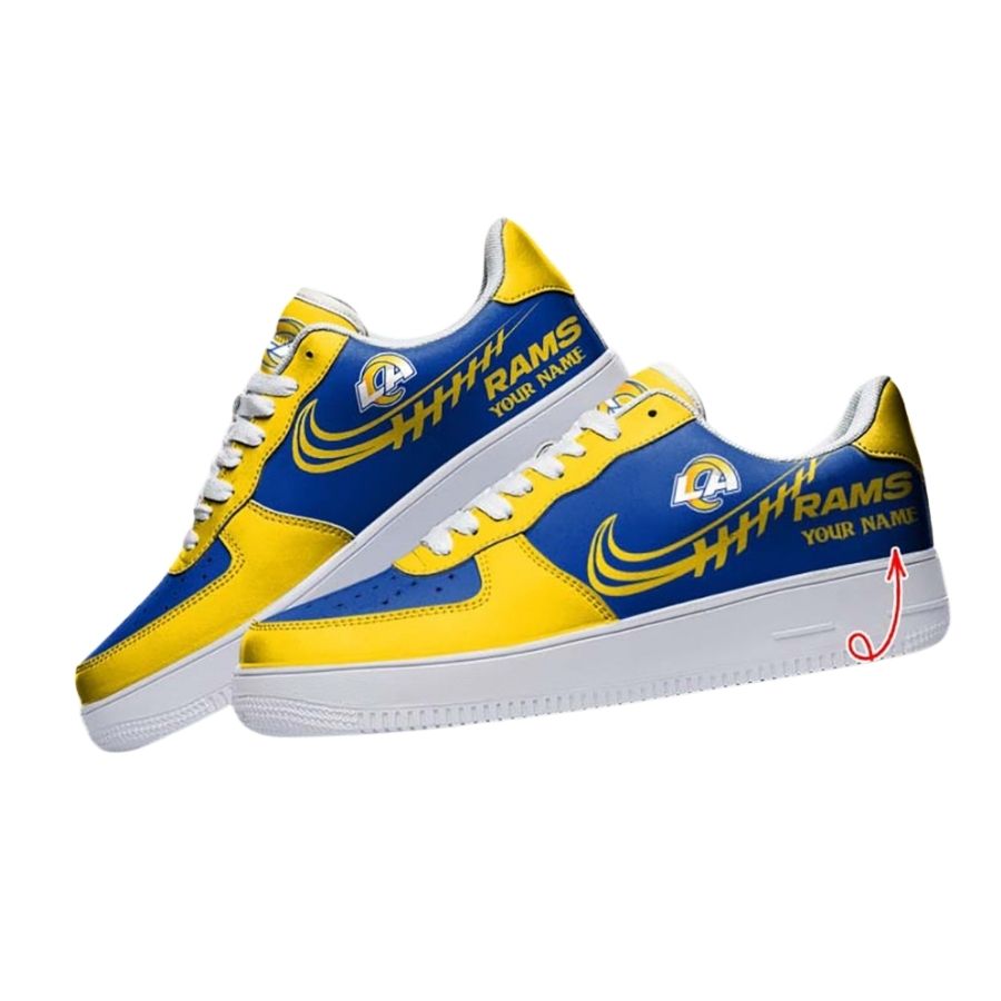 Custom Los Angeles Rams Air Force 1 Sneakers Personalized Sports Design For Men Women