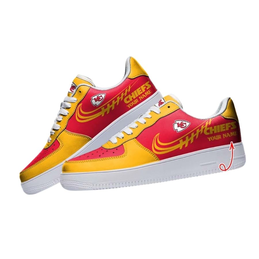 Personalized Kansas City Chiefs Air Force 1 Sneakers Custom Printed Design For Men Women