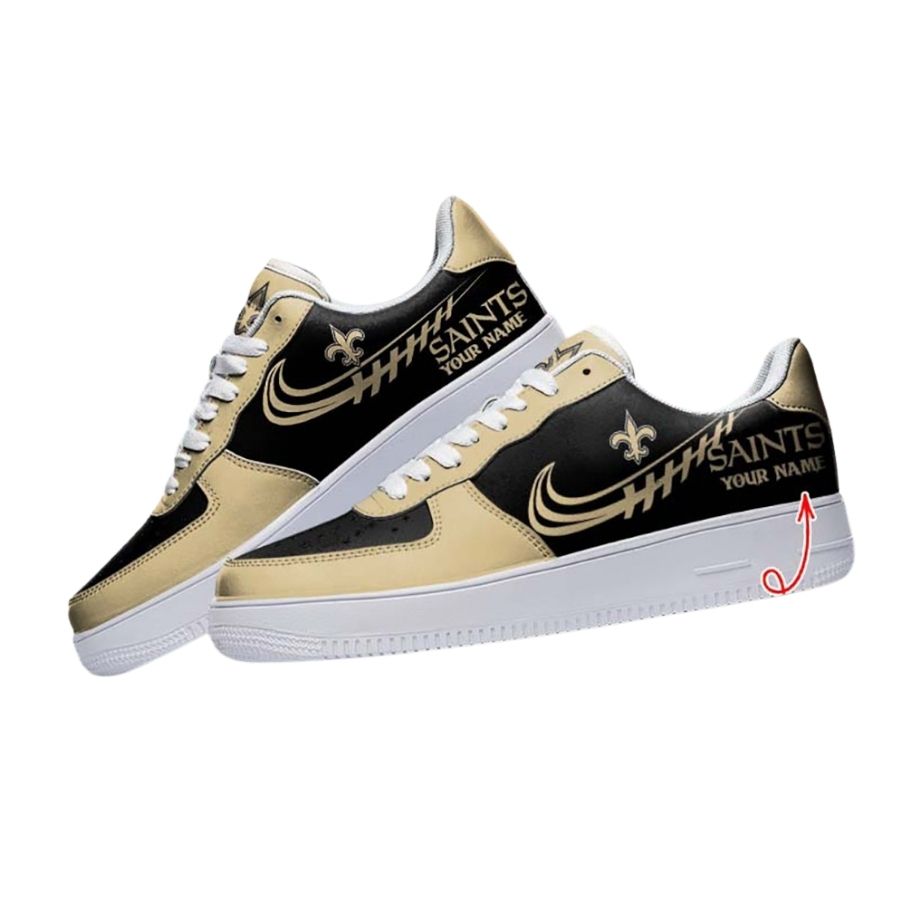 Custom New Orleans Saints Air Force 1 Sneakers Personalized Design For Men Women