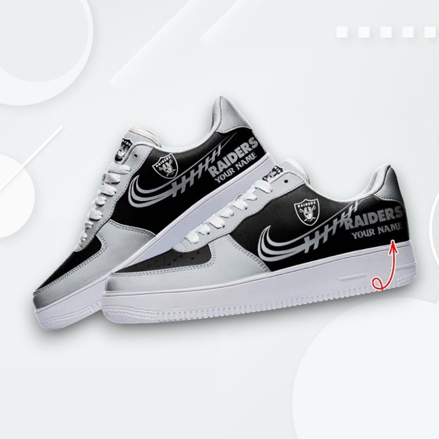 Custom Las Vegas Raiders Air Force 1 Sneakers Personalized Design For Men Women