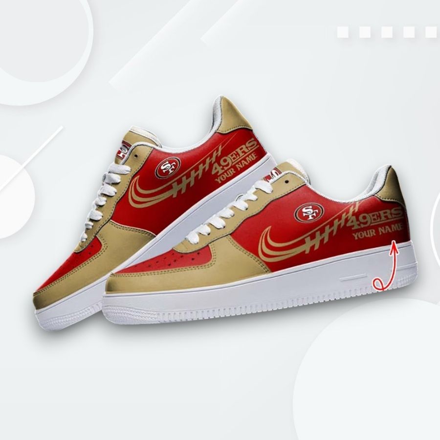 Custom San Francisco 49Ers Air Force 1 Sneakers  Personalized Nfl Design For Men Women