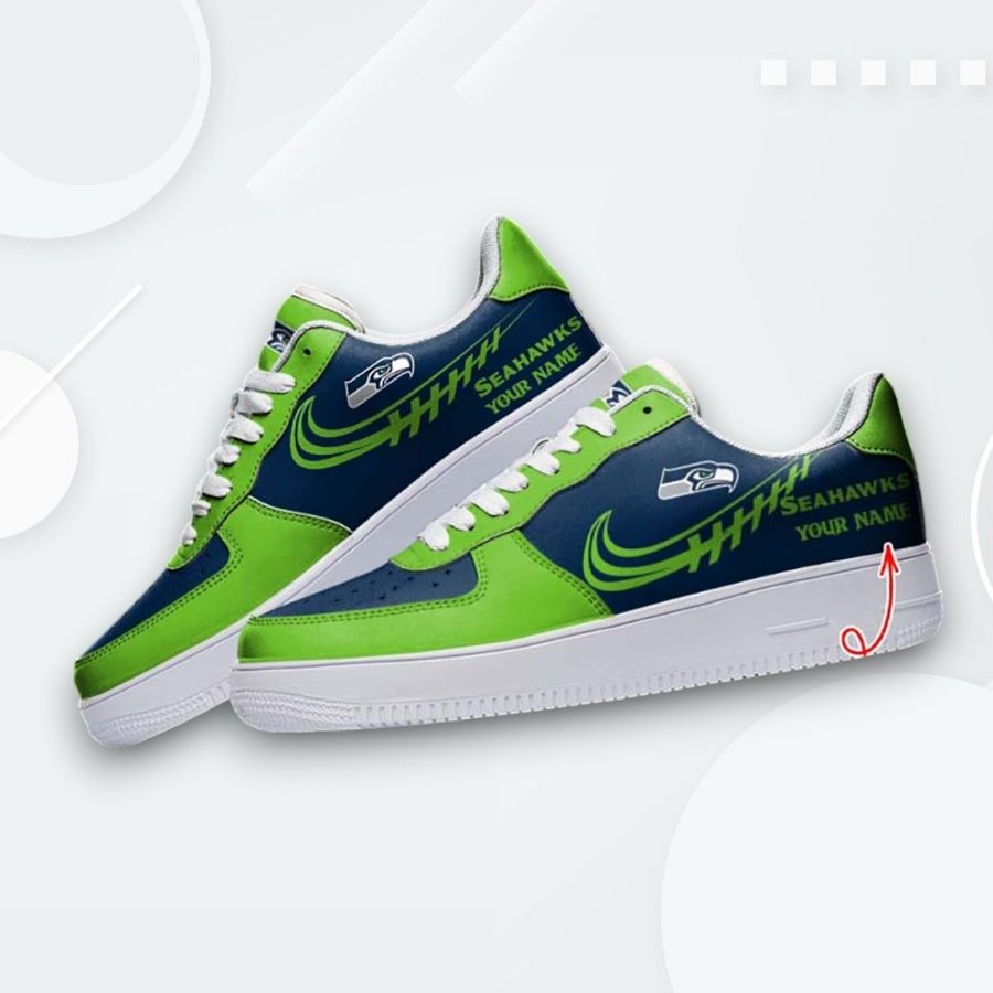 Custom Seattle Seahawks Air Force 1 Sneakers Unique Printed Design Shoes For Men Women