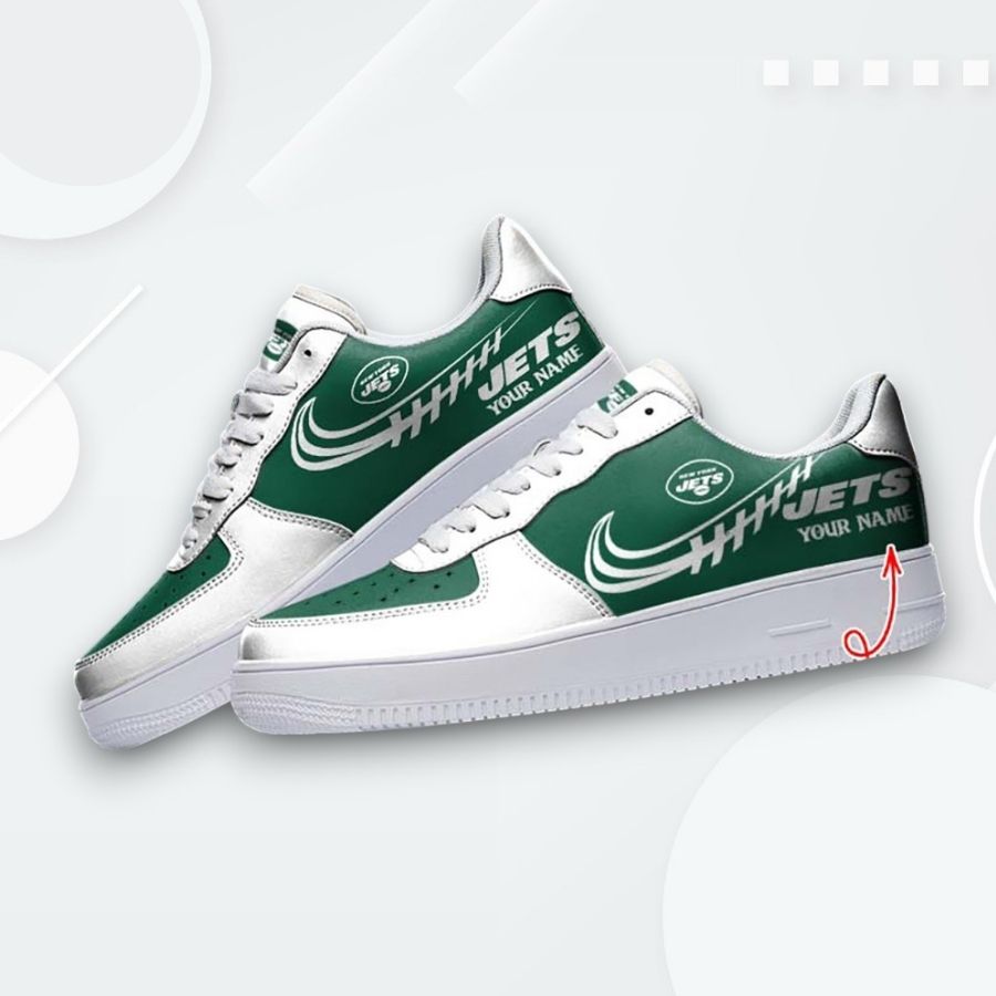 Custom Printed New York Jets Air Force 1 Sneakers  Personalized Fan Shoes For Men Women