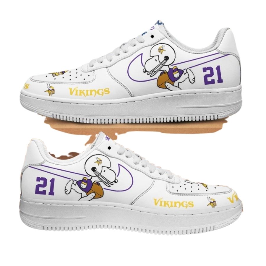 Personalized Snoopy Minnesota Vikings Air Force 1 Low Top Shoes For Men Women